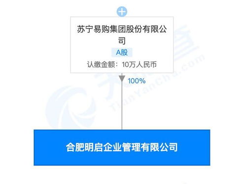 苏宁成立合肥明启企业管理公司,持股比例为100